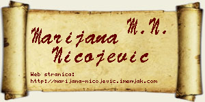 Marijana Nicojević vizit kartica